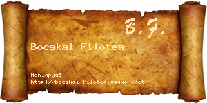Bocskai Filotea névjegykártya